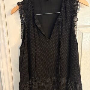 Women’s JOIE BLACK SILK POLKA DOT TOP SIZE Large.